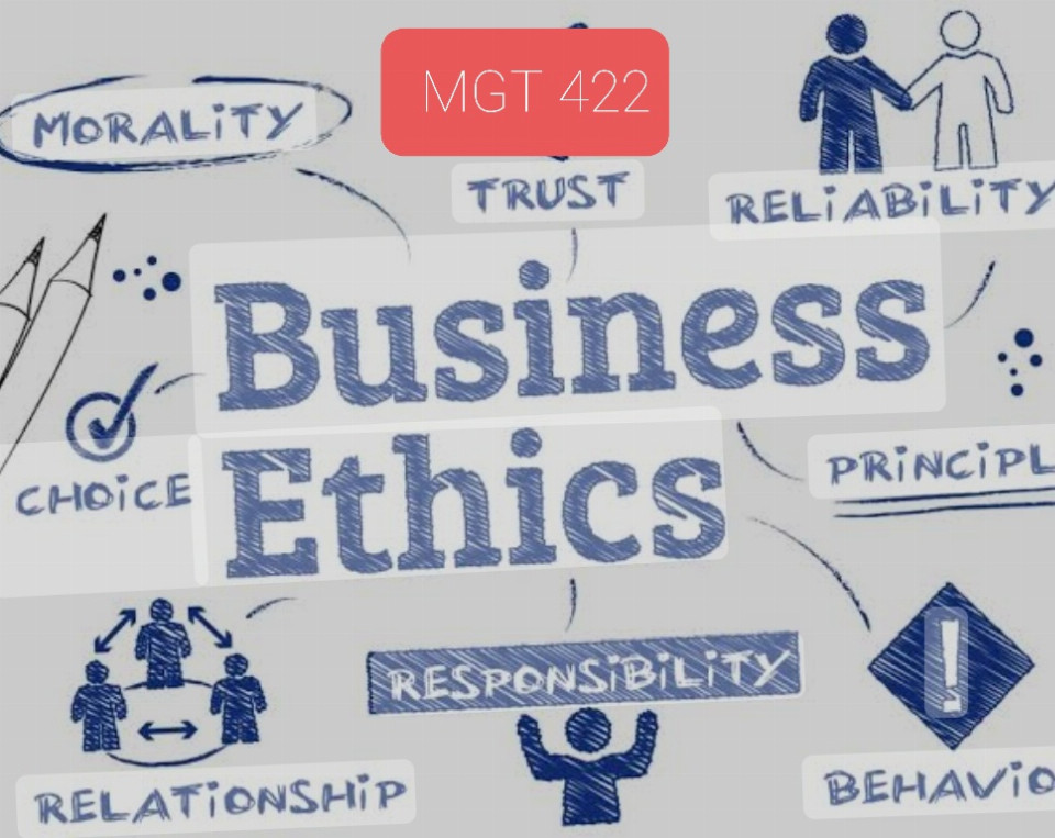 MGT-422  BUISNESS ETHICS AND ORGANIZATIONAL SOCIAL RESPONSABILITY