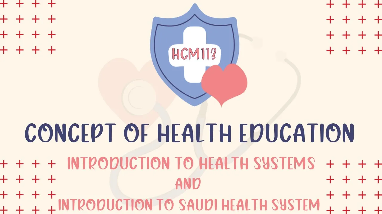 Introduction to Health Systems and Introduction to Saudi Health System