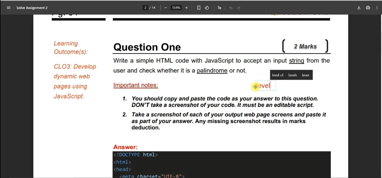 Solve Assignment 2 2025 Web Programming DS362 and IT361