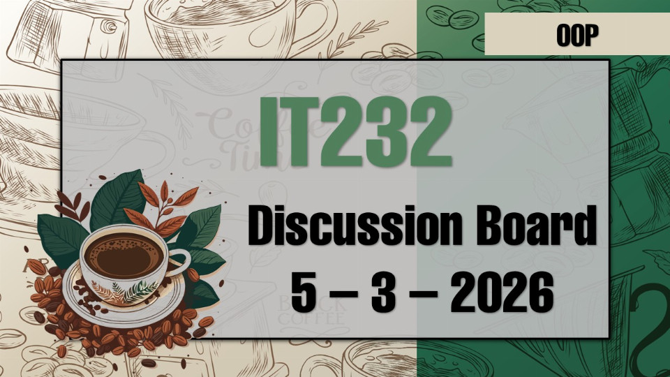 Discussion Board Due to 5 – 3 – 2026