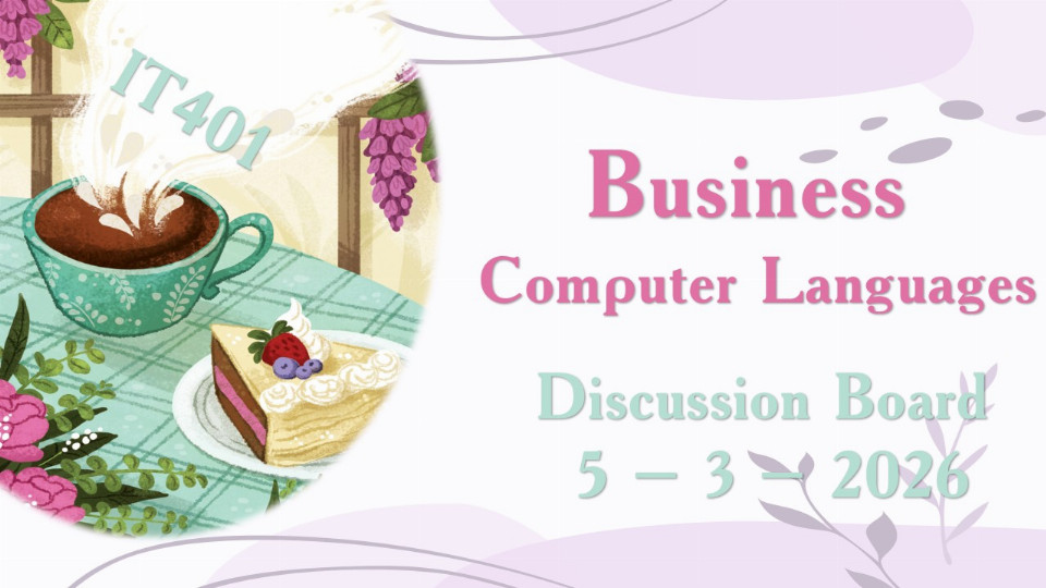 Discussion Board Due to 5 – 3 – 2026