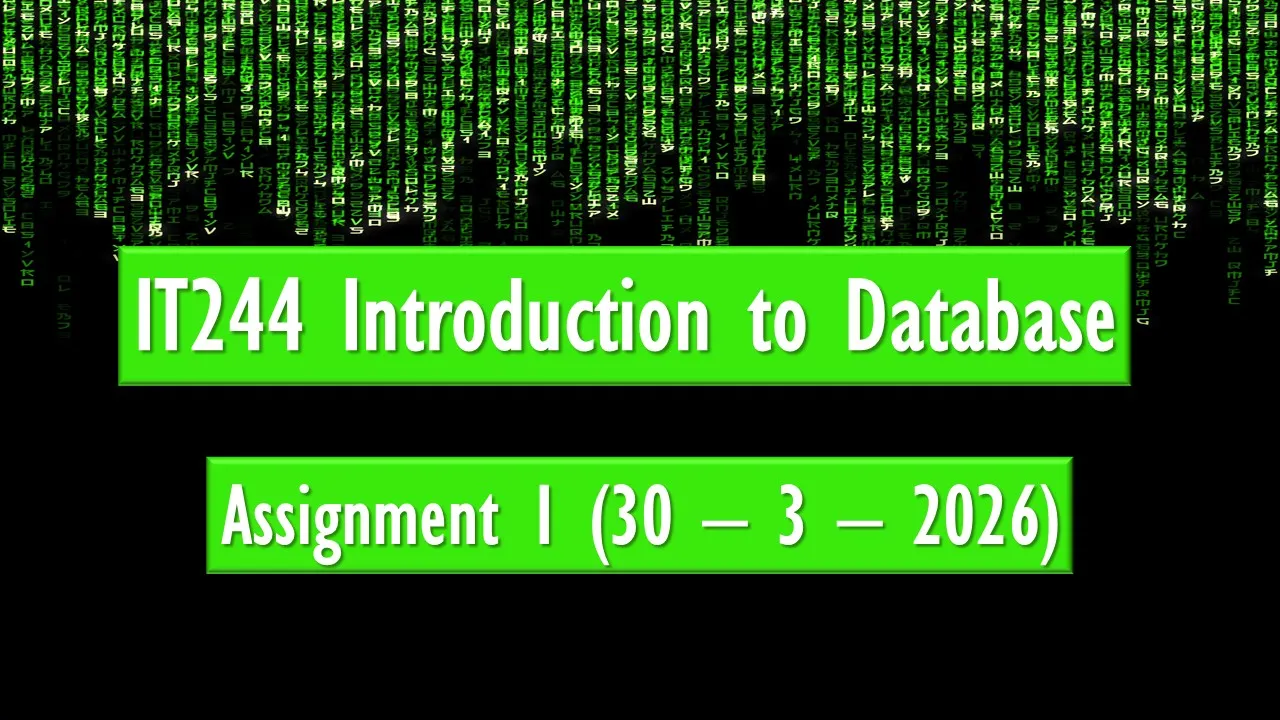 Assignment 1 Due to 30 – 3 – 2026